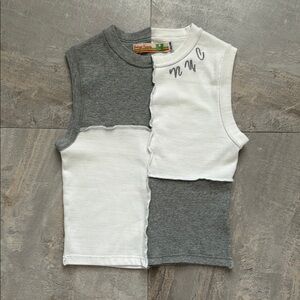 Vintage Havana Gray and White Kids Tank Top